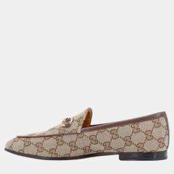 Gucci Beige GG Jordaan Loafers EU 36