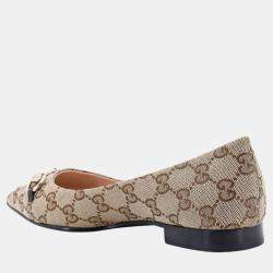 Gucci Beige GG Canvas Ballerinas EU 37