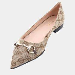 Gucci Beige GG Canvas Ballerinas EU 37