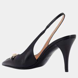 Gucci Black Leather Decollete Pumps EU 38.5