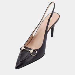 Gucci Black Leather Decollete Pumps EU 38.5