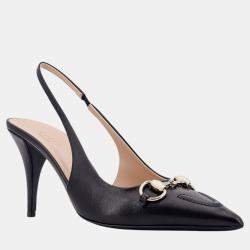 Gucci Black Leather Decollete Pumps EU 38.5