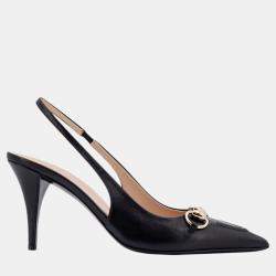 Gucci Black Leather Decollete Pumps EU 38.5