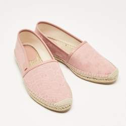 Gucci Pink GG Canvas Espadrille Flats Size 37