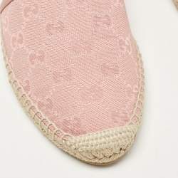 Gucci Pink GG Canvas Espadrille Flats Size 37