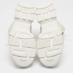 Gucci White Canvas and Leather Flashtrek High Top Sneakers Size 39