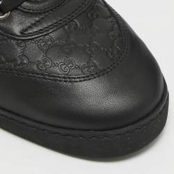 Gucci Black Microguccissima Leather High Top Sneakers Size 38