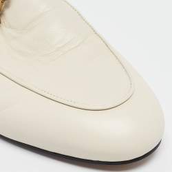 Gucci Cream Leather Princetown Mules Size 41.5