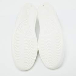 مملوكة مسبقًا Gucci White/Grey Leather Interlocking G Ace Low Top Sneakers Size 39