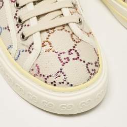 Gucci Multicolor Crystal GG Canvas Tennis 1977 Sneakers Size 38.5