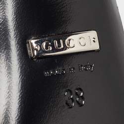 Gucci Dusty Grey Leather Interlocking G Mules Size 38