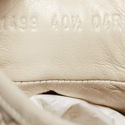 مملوكة مسبقًا Gucci Off White Microguccissima Leather High Top Sneakers Size 40.5