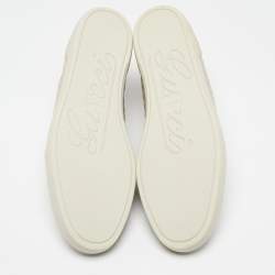 مملوكة مسبقًا Gucci Off White Microguccissima Leather High Top Sneakers Size 40.5