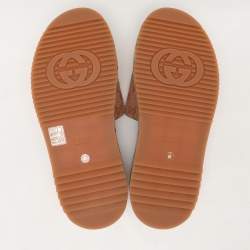 Pre Owned Gucci Beige GG Monogram Canvas Angelina Platform Slide Sandals Size 41