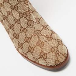 Pre Owned Gucci Beige GG Canvas Lisa Knee Length Boots Size 39