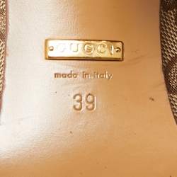 Pre Owned Gucci Beige GG Canvas Lisa Knee Length Boots Size 39