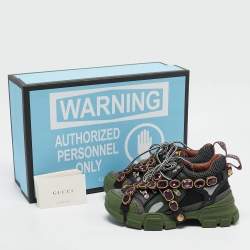 Gucci Multilcolor Leather and Mesh Flashtrek Sneakers Size 35