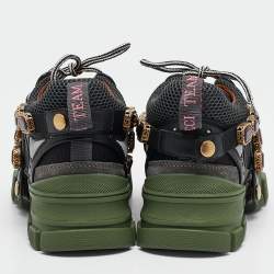 Gucci Multilcolor Leather and Mesh Flashtrek Sneakers Size 35