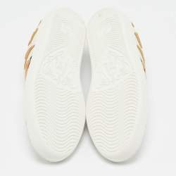 Gucci White Leather Ace Loved Lace Up Sneakers Size 36