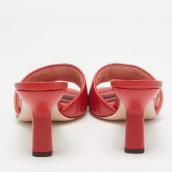 Gucci Red Quilted Leather GG Marmont Slide Sandals Size 40