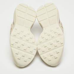 Gucci Cream Leather Vintage Logo Rhyton Sneakers Size 41
