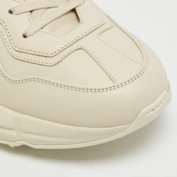 Gucci Cream Leather Vintage Logo Rhyton Sneakers Size 41