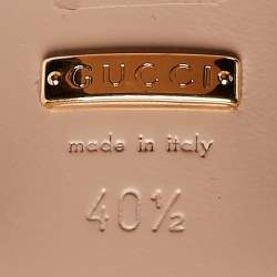 Pre Owned Gucci Burgundy Leather Horsebit Ankle Strap Sandals Size 40.5