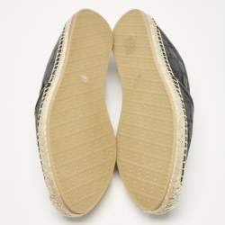 Pre Owned Gucci Black GG Canvas Slip On Espadrille Flats Size 40