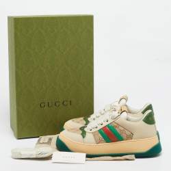 Gucci Multicolor Leather and GG Canvas Screener Sneakers Size 39
