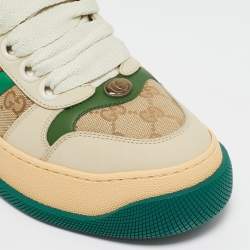 Gucci Multicolor Leather and GG Canvas Screener Sneakers Size 39