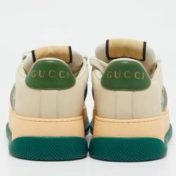 Gucci Multicolor Leather and GG Canvas Screener Sneakers Size 39