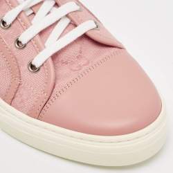 Gucci Pink GG Canvas and Leather Low Top Sneakers Size 38.5