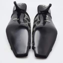 Gucci Black Mesh GG Crystal Embellished Mules Size 39