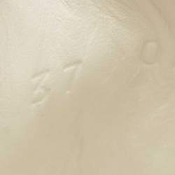 Pre Owned Gucci White Perforated Interlocking G Leather Ace Sneakers Size 37