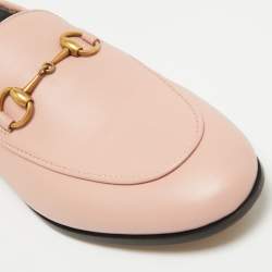 Gucci Pink Leather Brixton Loafers Size 37