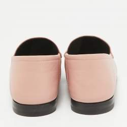 Gucci Pink Leather Brixton Loafers Size 37