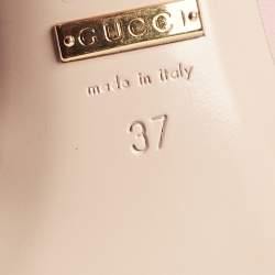 Pre Owned Gucci Pink Matelassé Leather GG Marmont Thong Sandals Size 37