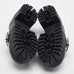 Pre Owned Gucci Black Cordovan Lux GG Leather Lug Sole Loafers 36.5