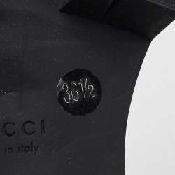 Pre Owned Gucci Black Cordovan Lux GG Leather Lug Sole Loafers 36.5