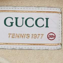 Gucci White GG Canvas Tennis 1977 Treck Sneakers Size 38.5