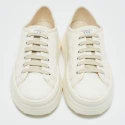 Gucci White GG Canvas Tennis 1977 Treck Sneakers Size 38.5