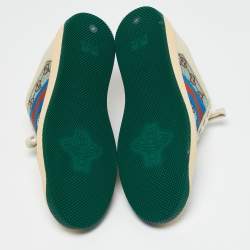 Gucci Multicolor Nubuck Leather and Crystal GG Canvas Screener Sneakers Size 41