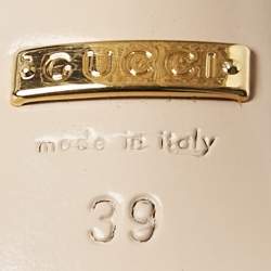 Gucci Gold Leather GG Marmont Slide  Sandals Size 39