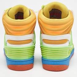 Gucci Multicolor Leather and Fabric Basket Sneakers Size 36.5