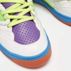 Gucci Multicolor Leather and Fabric Basket Sneakers Size 36.5