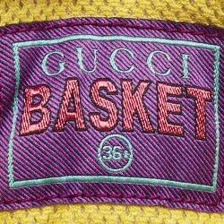 Gucci Multicolor Leather and Fabric Basket Sneakers Size 36.5