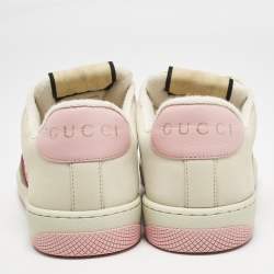 Gucci Multicolor Nubuck Leather and Crystal GG Canvas Screener Sneakers Size 41.5