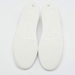 Gucci White Perforated Interlocking G Leather Ace Sneakers Size 37.5