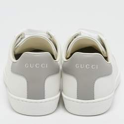 Gucci White Perforated Interlocking G Leather Ace Sneakers Size 37.5