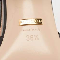 Pre Owned Gucci Black Leather Horsebit Slingback Pumps Size 36.5